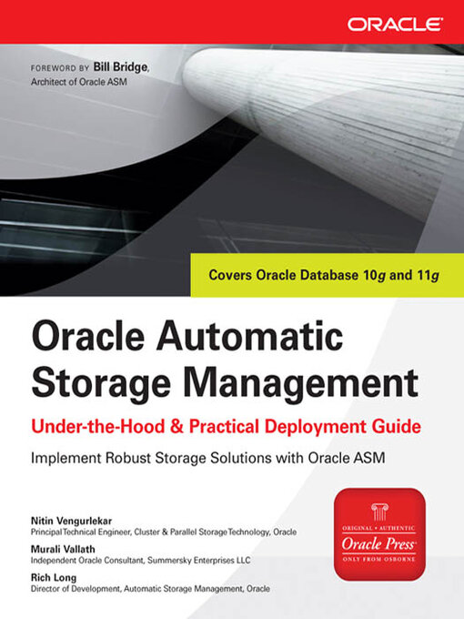 Title details for Oracle Automatic Storage Management by Nitin Vengurlekar - Available